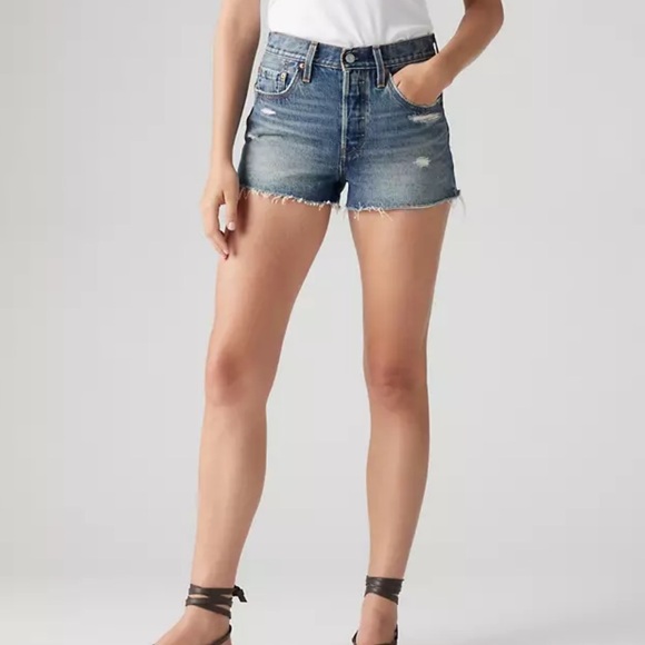 501 ORIGINAL FIT HIGH RISE SHORTS - Picture 1 of 10